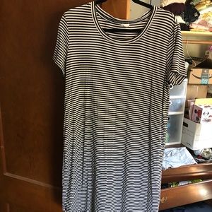 Black & White Striped TShirt Dress